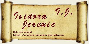 Isidora Jeremić vizit kartica